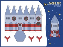 çocuklar için hazır model Uzay Gemisi maketi şablonu, paper craft model